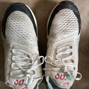 Nike White and Teal Sneakers